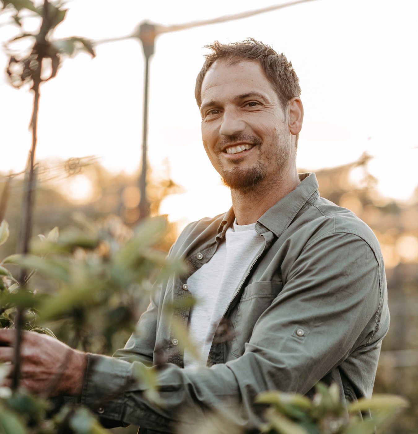 Josef Neumeister bei der Ernte